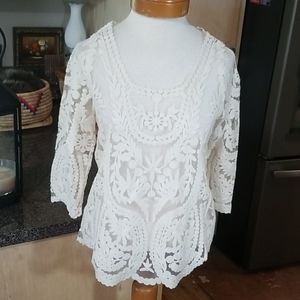 ME My Emblem Lace Top Size Small